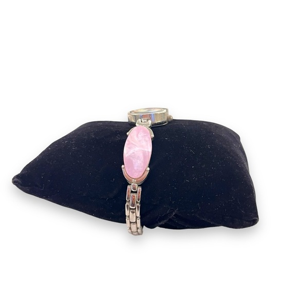 Alex L Silver Toned Ladies Watch With Pink Stones - Picture 3 of 5